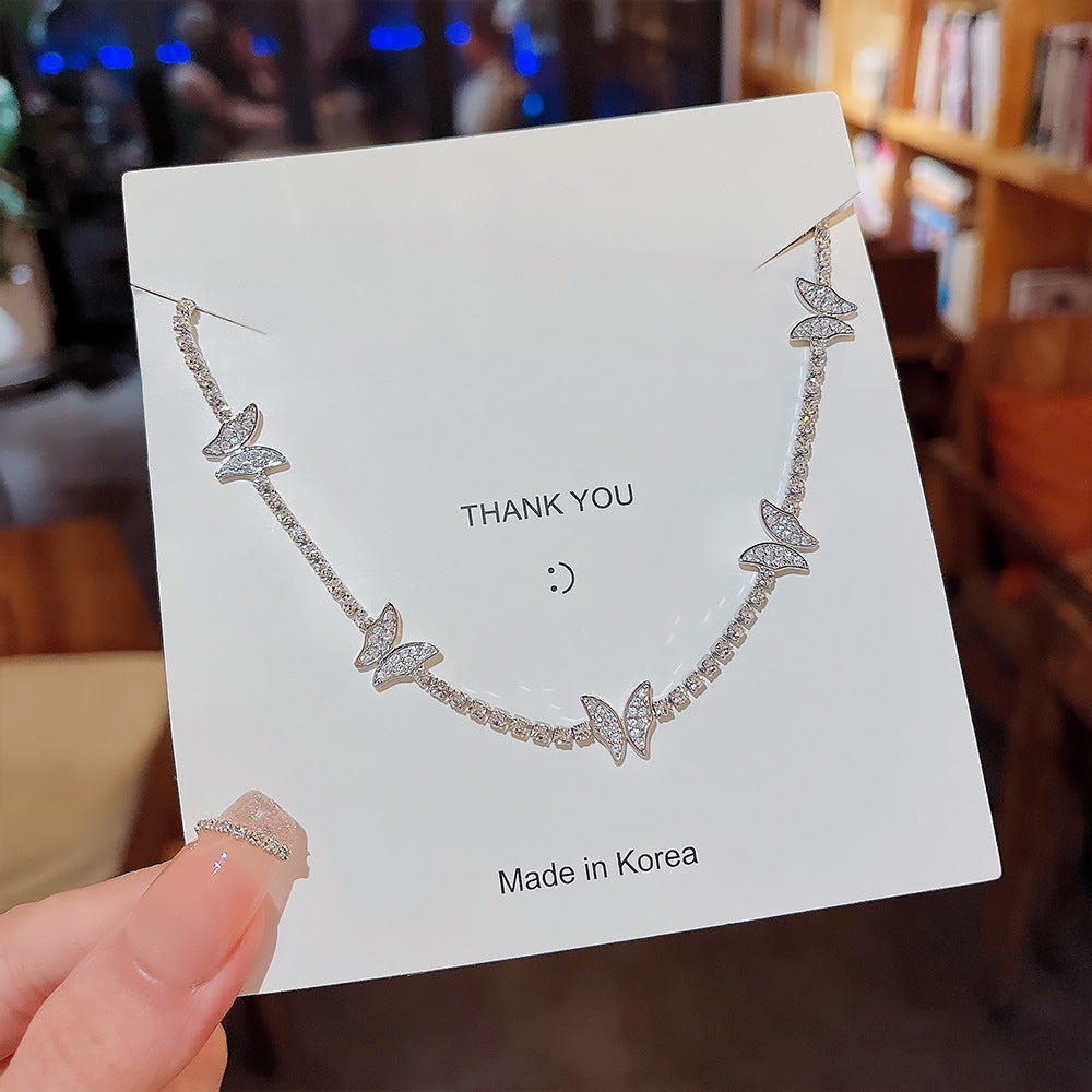 Wholesale Diamond Butterfly Necklace Clavicle Chain